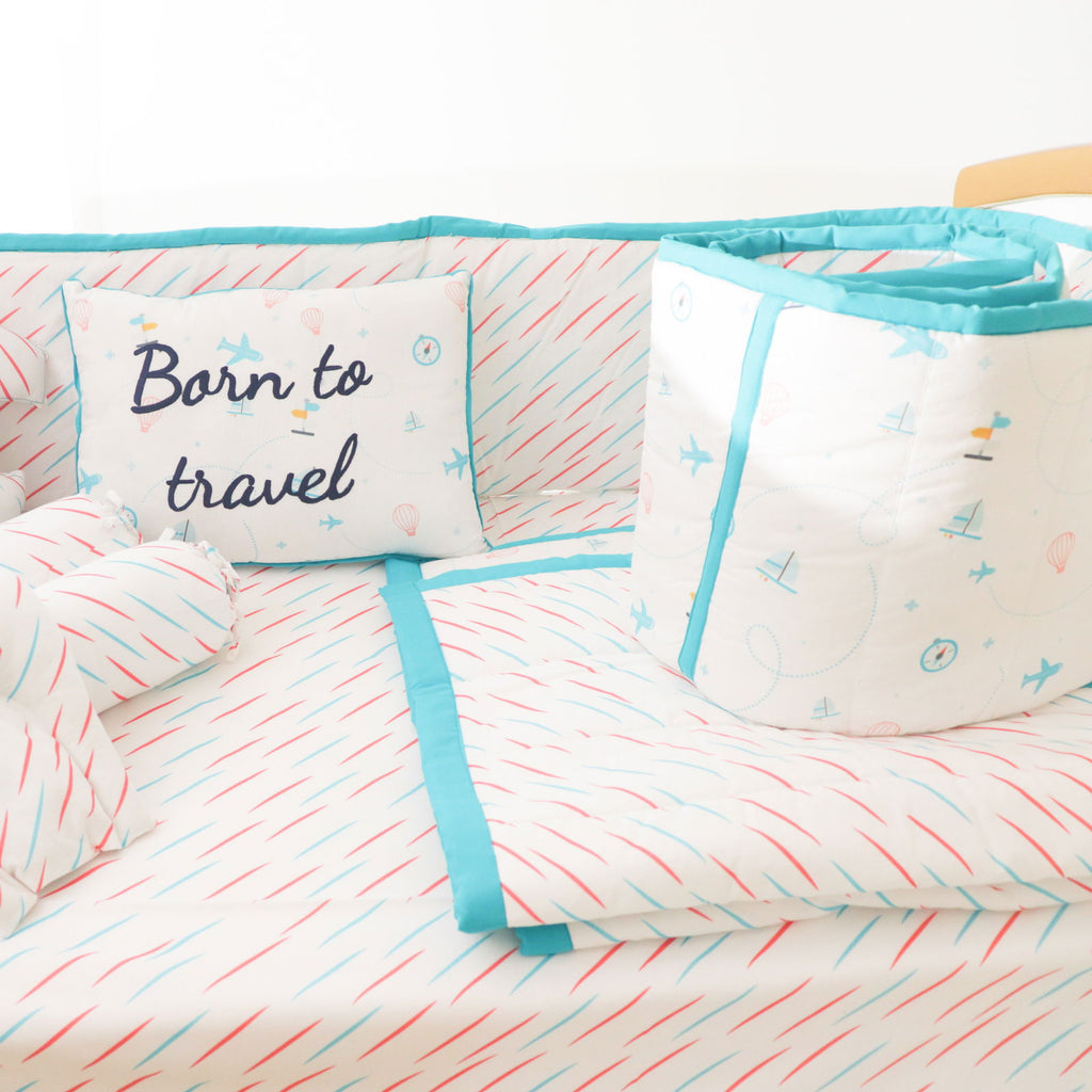 Lil Travellers - Quilted Cot Bumper - Tinycubs - 