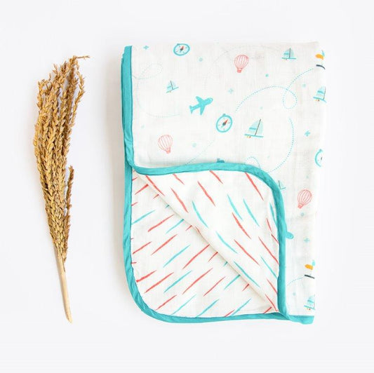 Lil Travellers - Reversible Muslin Blanket - Tinycubs - 