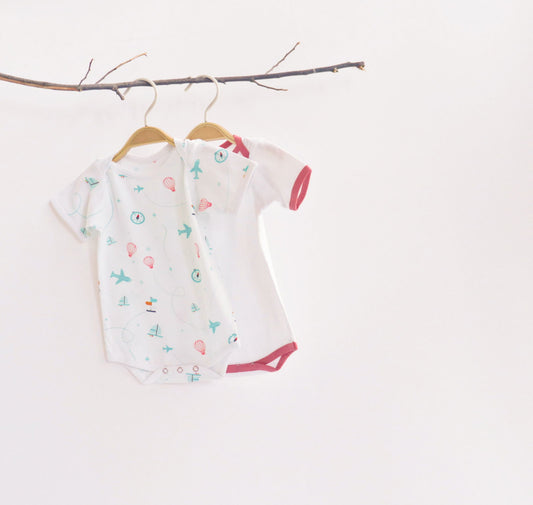 Lil Travellers Bodysuits - Set of 2 - Tinycubs - 