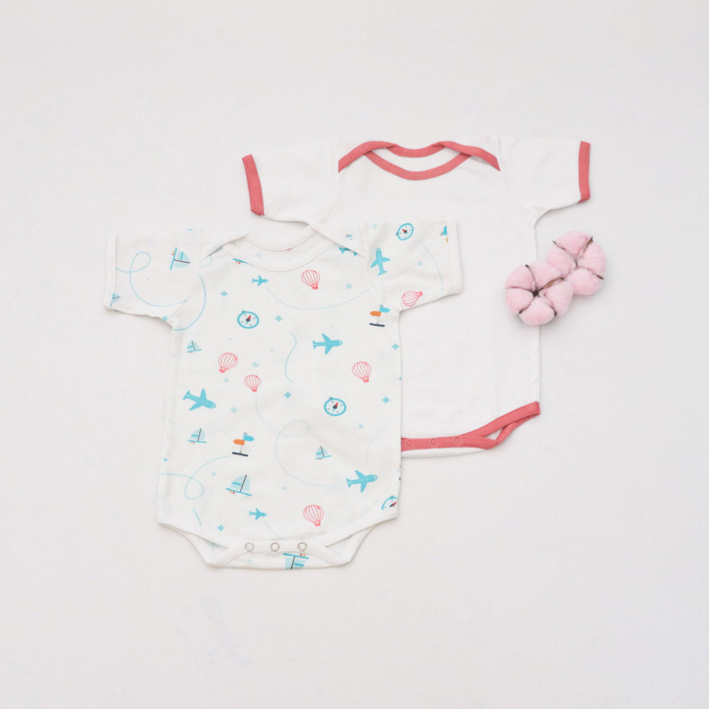 Lil Travellers Bodysuits - Set of 2 - Tinycubs - 
