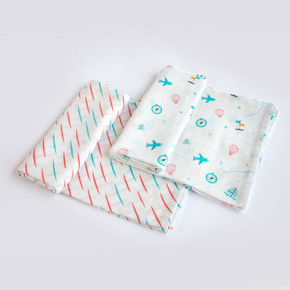 Lil Travellers & Doodle Rain- Organic Luxury Swaddles Set - Tinycubs - 