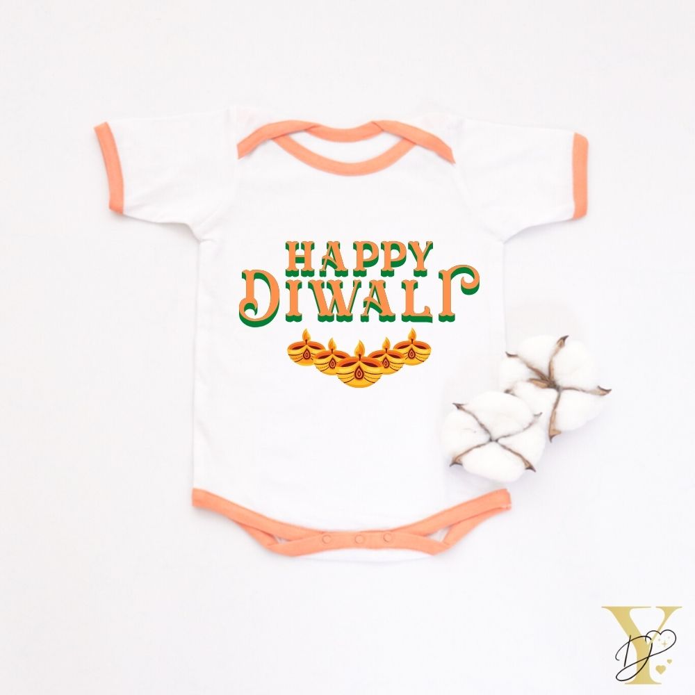 Lion Decor Cushion & Diwali Bodysuit Gift Set - Tinycubs - 
