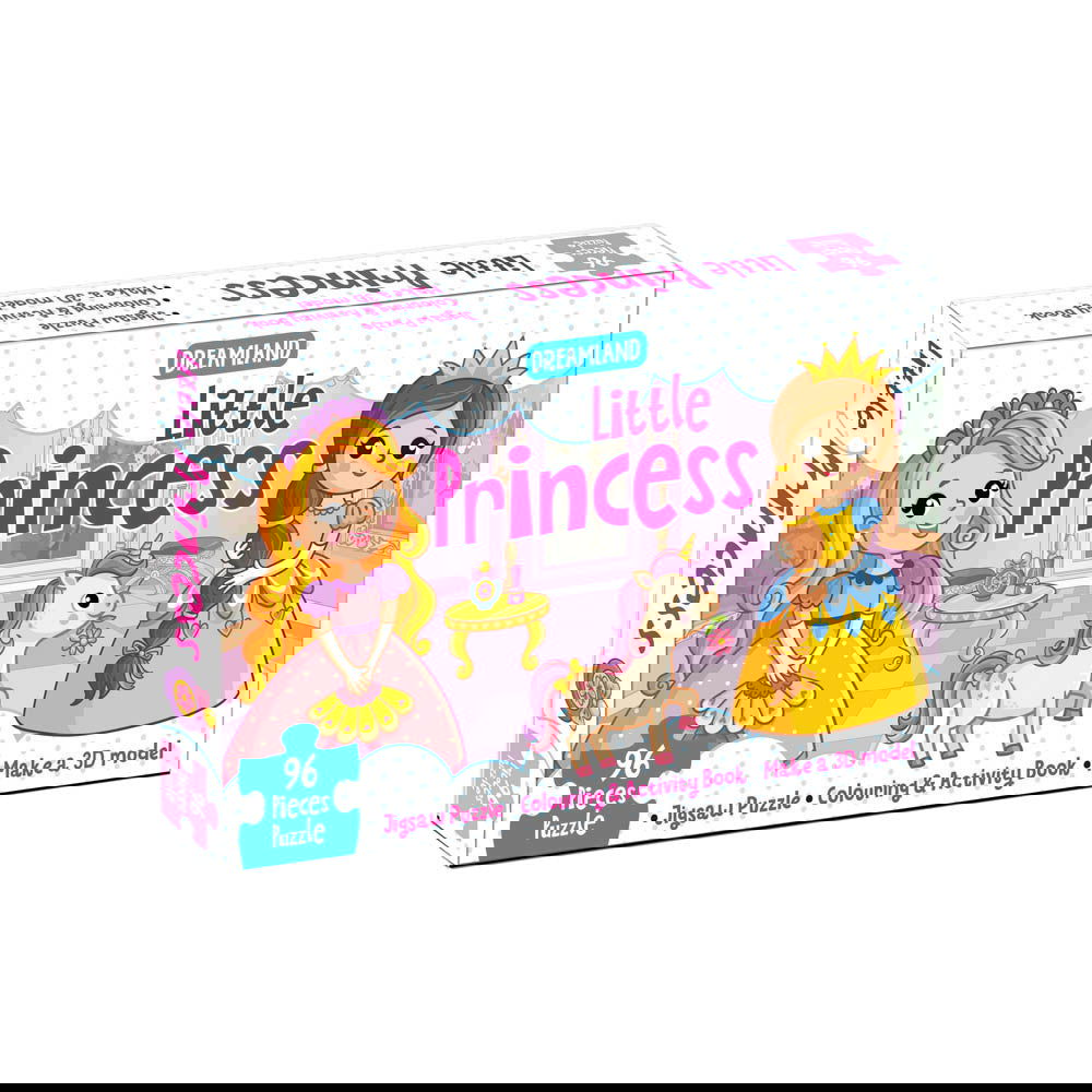 Little Princess Jigsaw Puzzle for Kids – 96 Pcs | With Colouring & Activity Book and 3D Model - Tinycubs - 