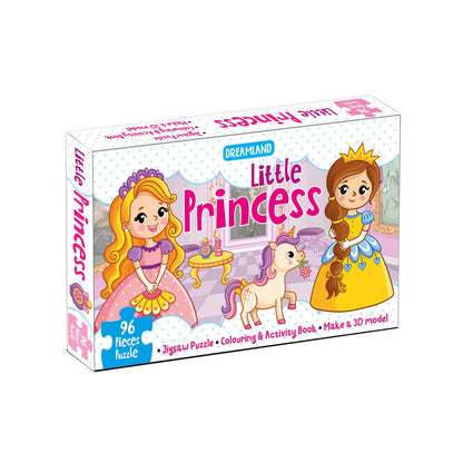 Little Princess Jigsaw Puzzle for Kids – 96 Pcs | With Colouring & Activity Book and 3D Model - Tinycubs - 