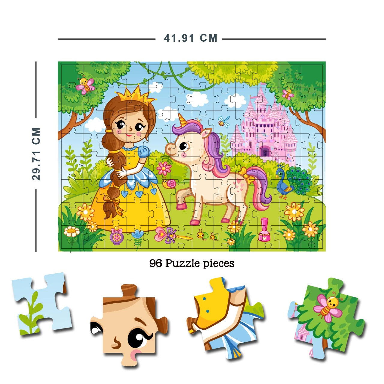 Little Princess Jigsaw Puzzle for Kids – 96 Pcs | With Colouring & Activity Book and 3D Model - Tinycubs - 