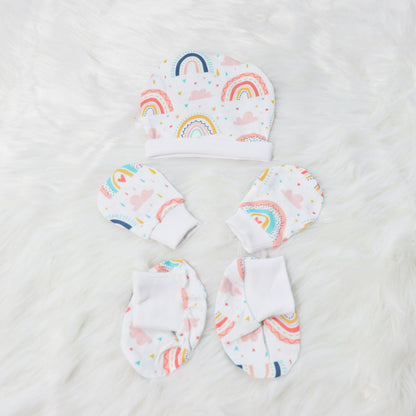 Look for Rainbows - Cotton Cap, Mittens & Booties Set - Tinycubs - 
