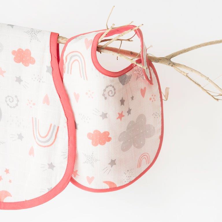 Magical Rainbows - Reversible Bib & Burpy Cloth Set - Tinycubs - 