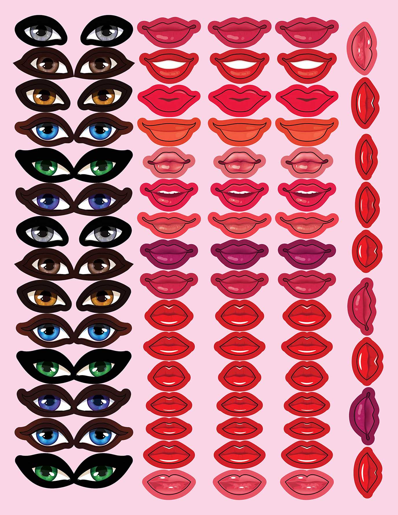 Make A Pretty Face with 100+ Stickers - Tinycubs - 