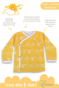 Mighty Sun front open side snap full sleeves T-shirt - Yellow - Tinycubs - 