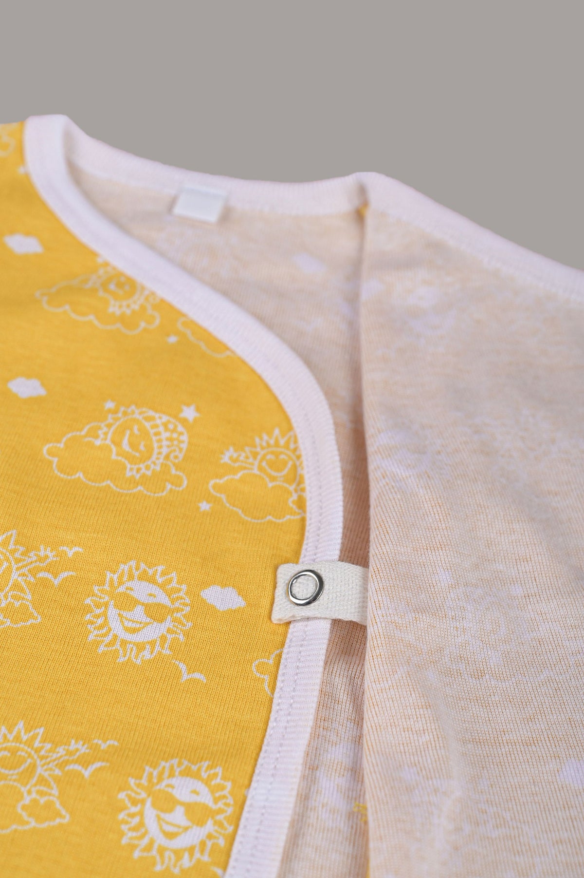 Mighty Sun front open side snap full sleeves T-shirt - Yellow - Tinycubs - 