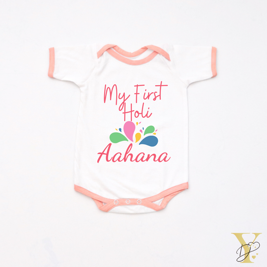 My First Holi Bodysuit (peach love) - Tinycubs - 