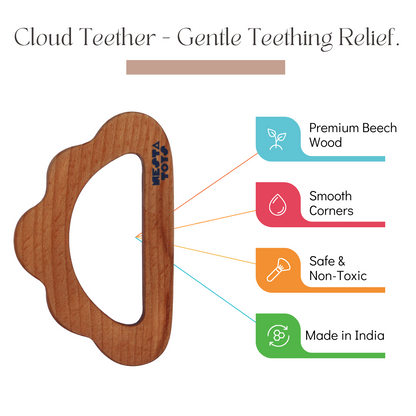 NESTA TOYS - Beech Wooden Cloud Teether (0-1.5 years) - Tinycubs - 