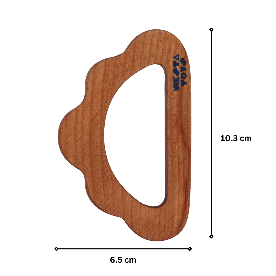 NESTA TOYS - Beech Wooden Cloud Teether (0-1.5 years) - Tinycubs - 
