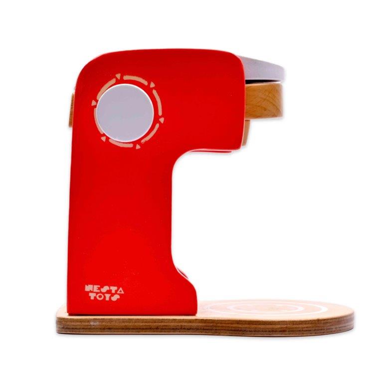 NESTA TOYS - Coffee Maker Toy | Wooden Kitchen Toy Red (Red) - Tinycubs - 