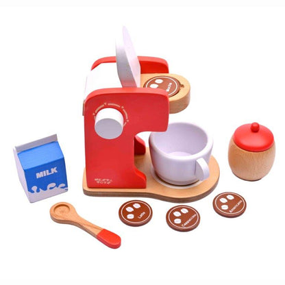 NESTA TOYS - Coffee Maker Toy | Wooden Kitchen Toy Red (Red) - Tinycubs - 