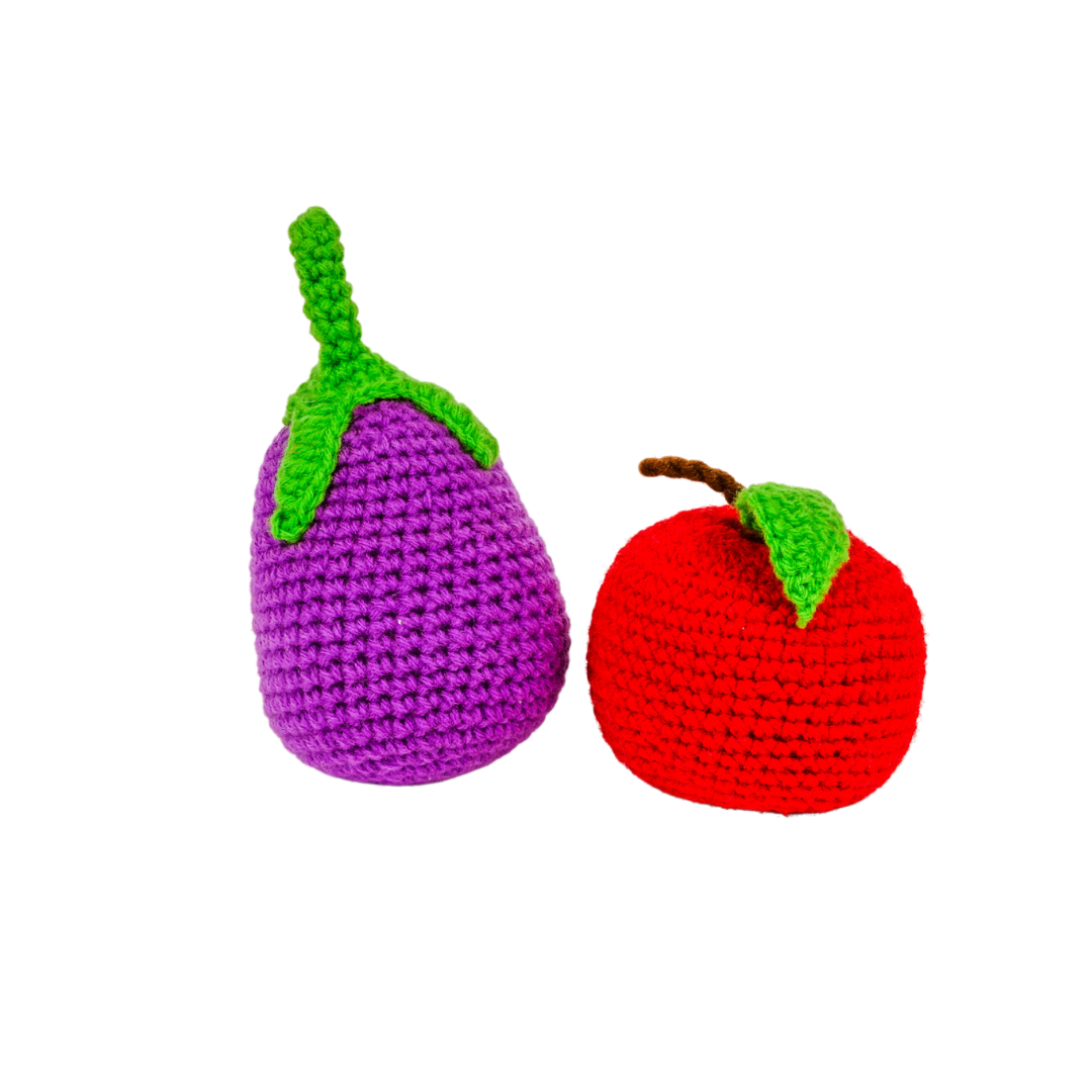 NESTA TOYS - Crochet Fruits & Vegetable Toys | Play Food for Kids (10 Pcs) - Tinycubs - 