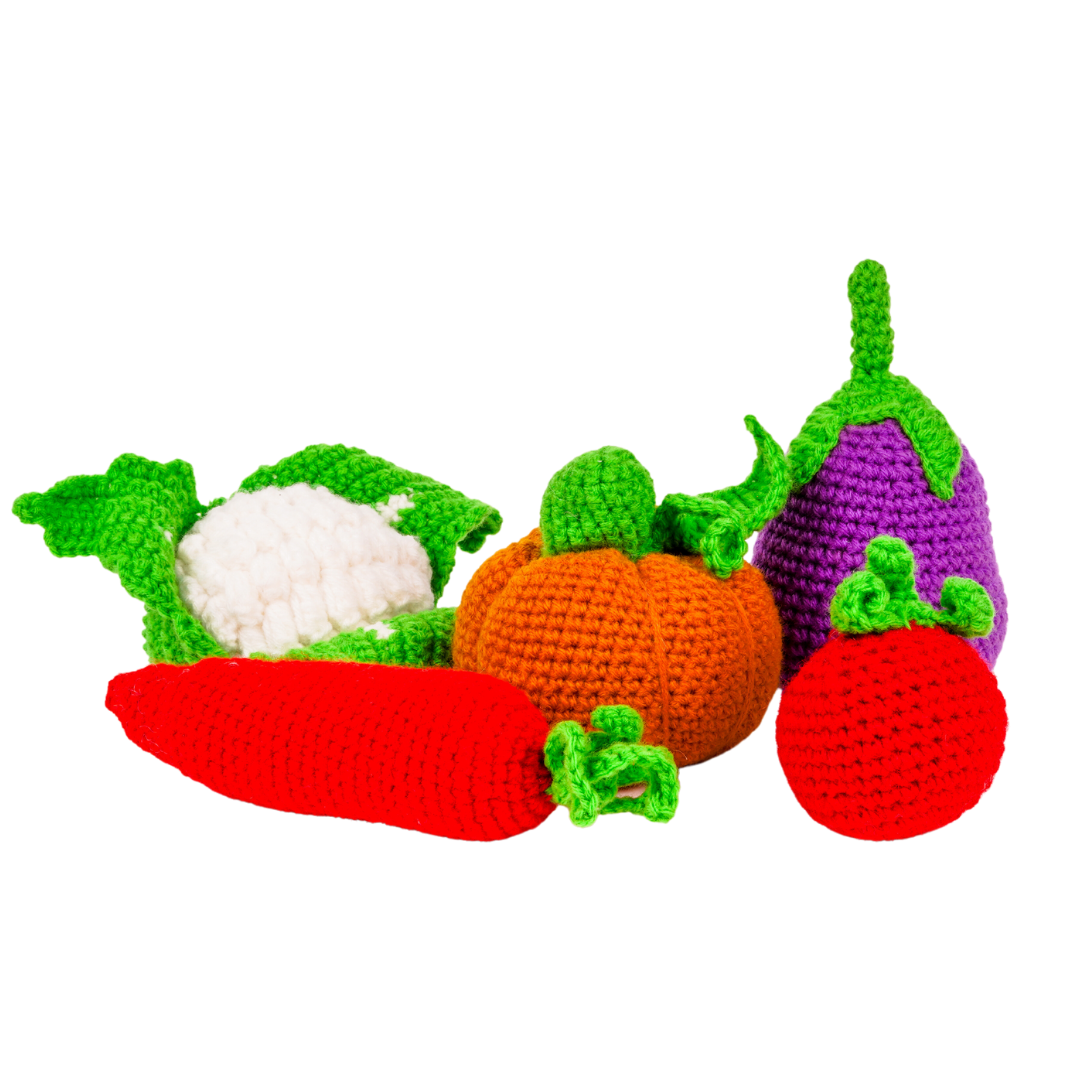 NESTA TOYS - Crochet Vegetable Toys | Play Food for Kids (5 Pcs) - Tinycubs - 