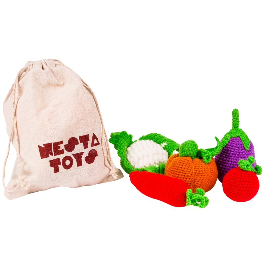 NESTA TOYS - Crochet Vegetable Toys | Play Food for Kids (5 Pcs) - Tinycubs - 
