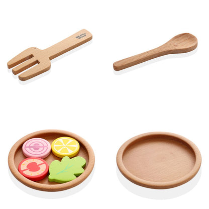 NESTA TOYS - Kitchen Play Set | Beech Wood Cooking Set (9 Pcs) - Tinycubs - 