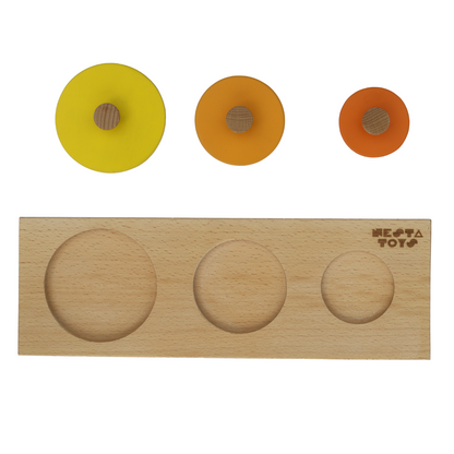 NESTA TOYS - Montessori Wooden Circle Seriation Puzzle | Jumbo Knob Educational Shapes Puzzles for Baby - Tinycubs - 