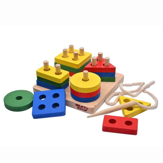 NESTA TOYS - Shape Sorter | Stacker | Lacing Toy - Tinycubs - 