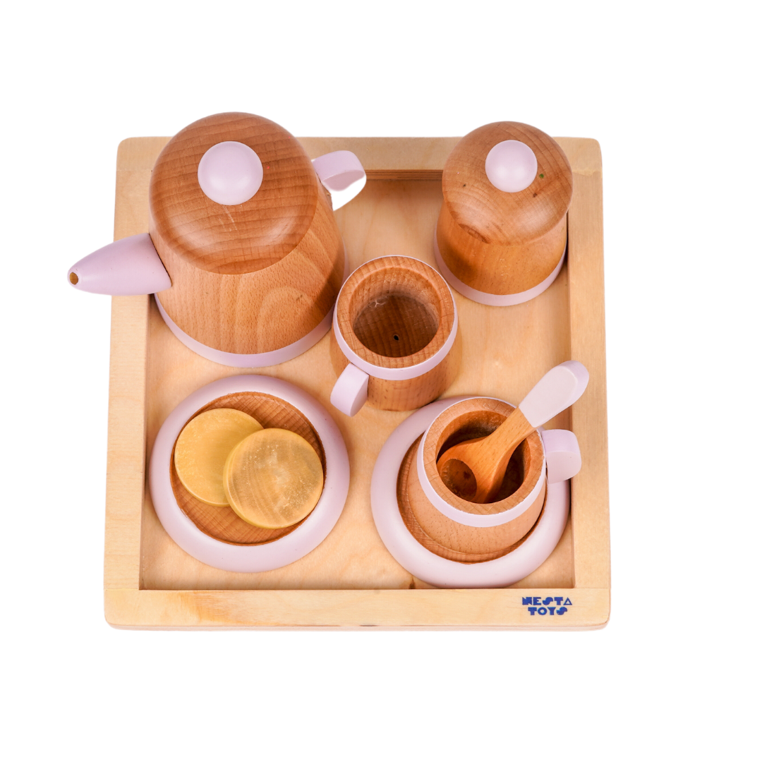 NESTA TOYS - Wooden Tea Set | Kitchen Toys | Pretend Play Food Sets for Kids - Tinycubs - 