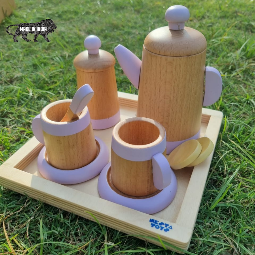 NESTA TOYS - Wooden Tea Set | Kitchen Toys | Pretend Play Food Sets for Kids - Tinycubs - 