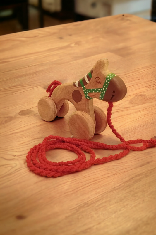Neem Wooden Pull Along Horse Toy - Tinycubs - 