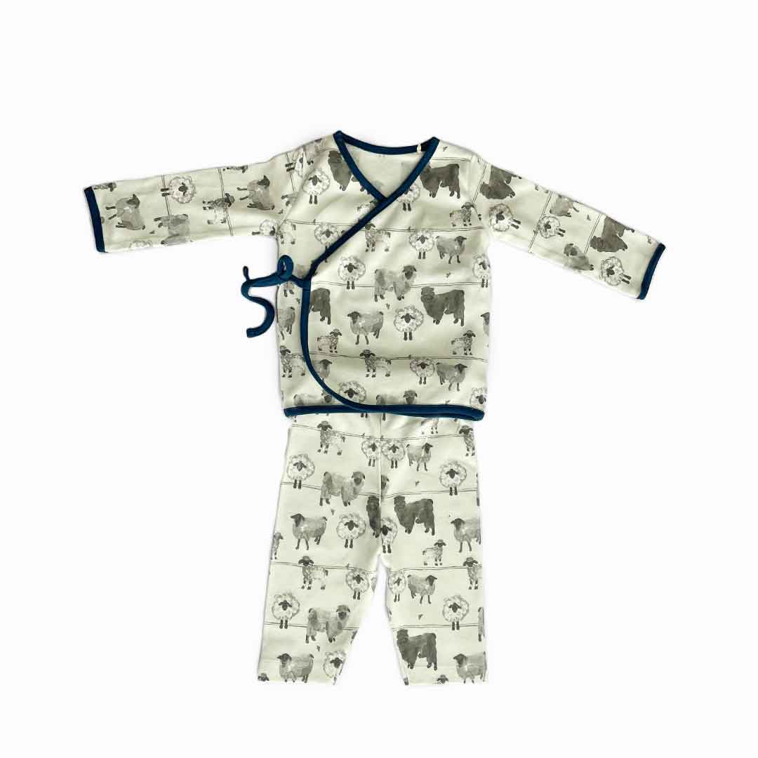 Newborn Baby Clothing Set | Sheep Jhabla, & Legging - Tinycubs - 
