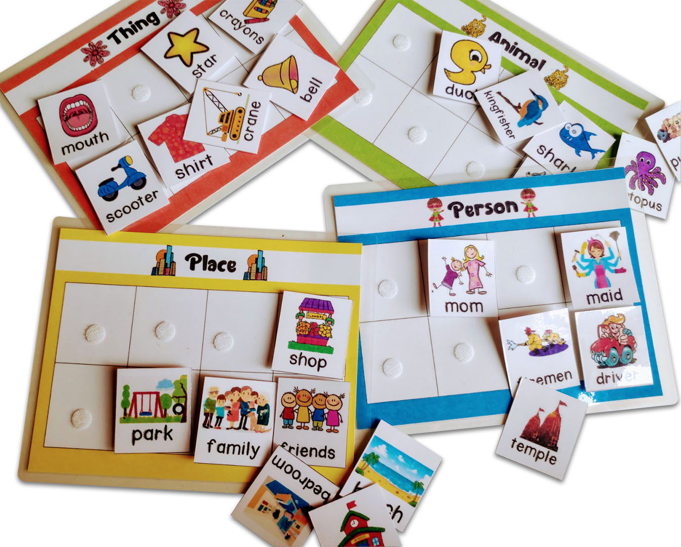 Noun - Person, place, animal and things sorting activity - Tinycubs - 
