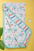Organic muslin baby blanket with octopus design
