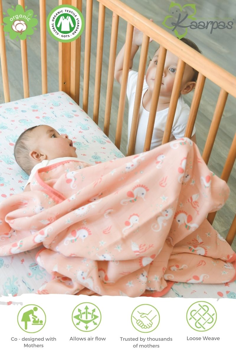 Ocean Dive' Cotton Fitted Cot Crib Sheet : Octopus - Tinycubs - 