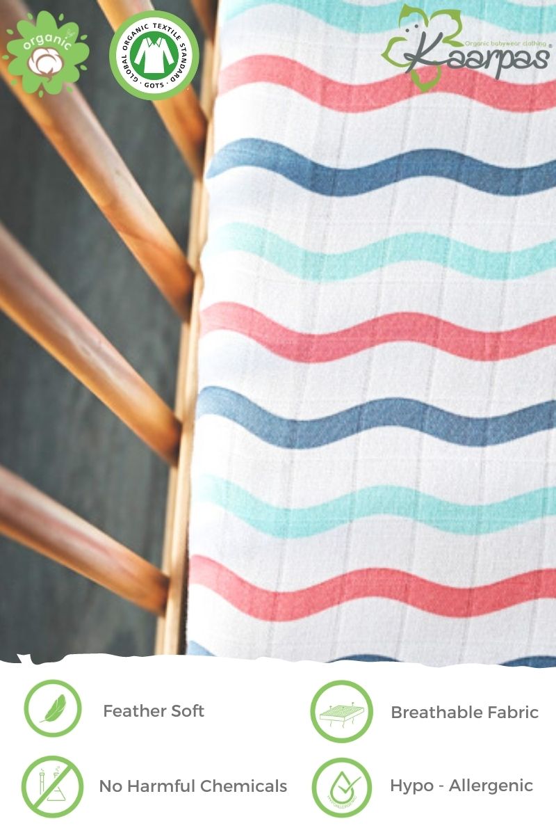 Ocean Dive' Cotton Fitted Cot Crib Sheet : Waves - Tinycubs - 
