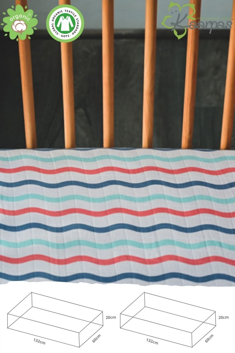 Ocean Dive' Cotton Fitted Cot Crib Sheet : Waves - Tinycubs - 