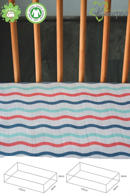 Ocean Dive' Cotton Fitted Cot Crib Sheet : Waves - Tinycubs - 