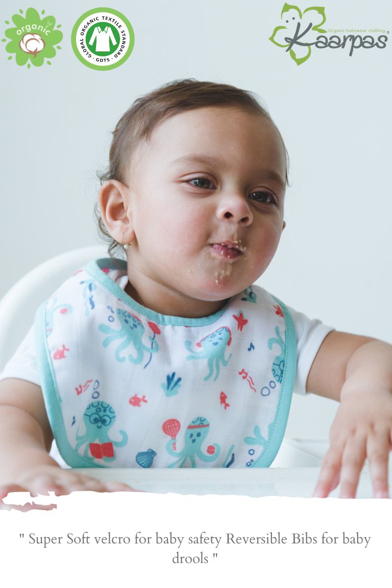 Ocean Dive' Organic Cotton Baby Bibs - Pack Of 2 - Octopus, Seahorse - Tinycubs - 