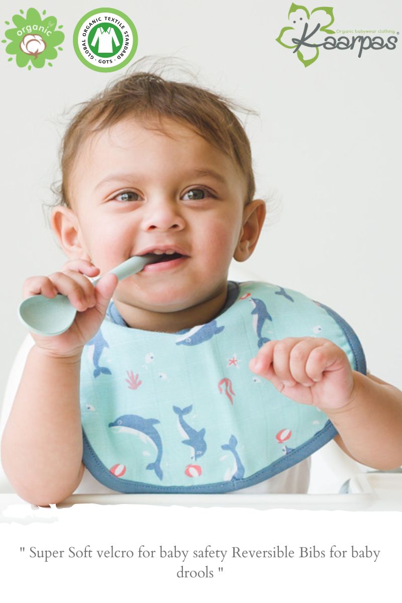 Ocean Dive' Organic Cotton Baby Bibs - Pack Of 3 - Octopus, Seahorse & Dolphin - Tinycubs - 