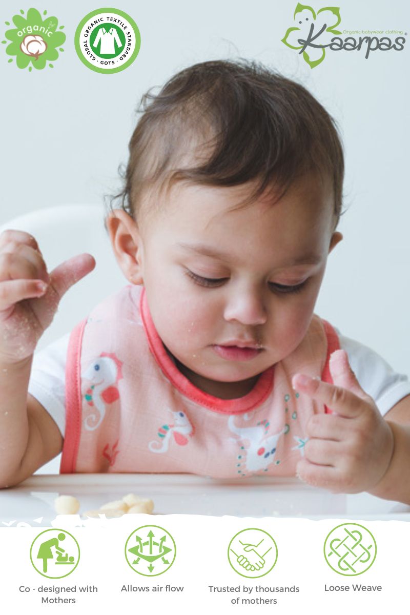 Ocean Dive' Organic Cotton Baby Bibs - Pack Of 3 - Octopus, Seahorse & Dolphin - Tinycubs - 
