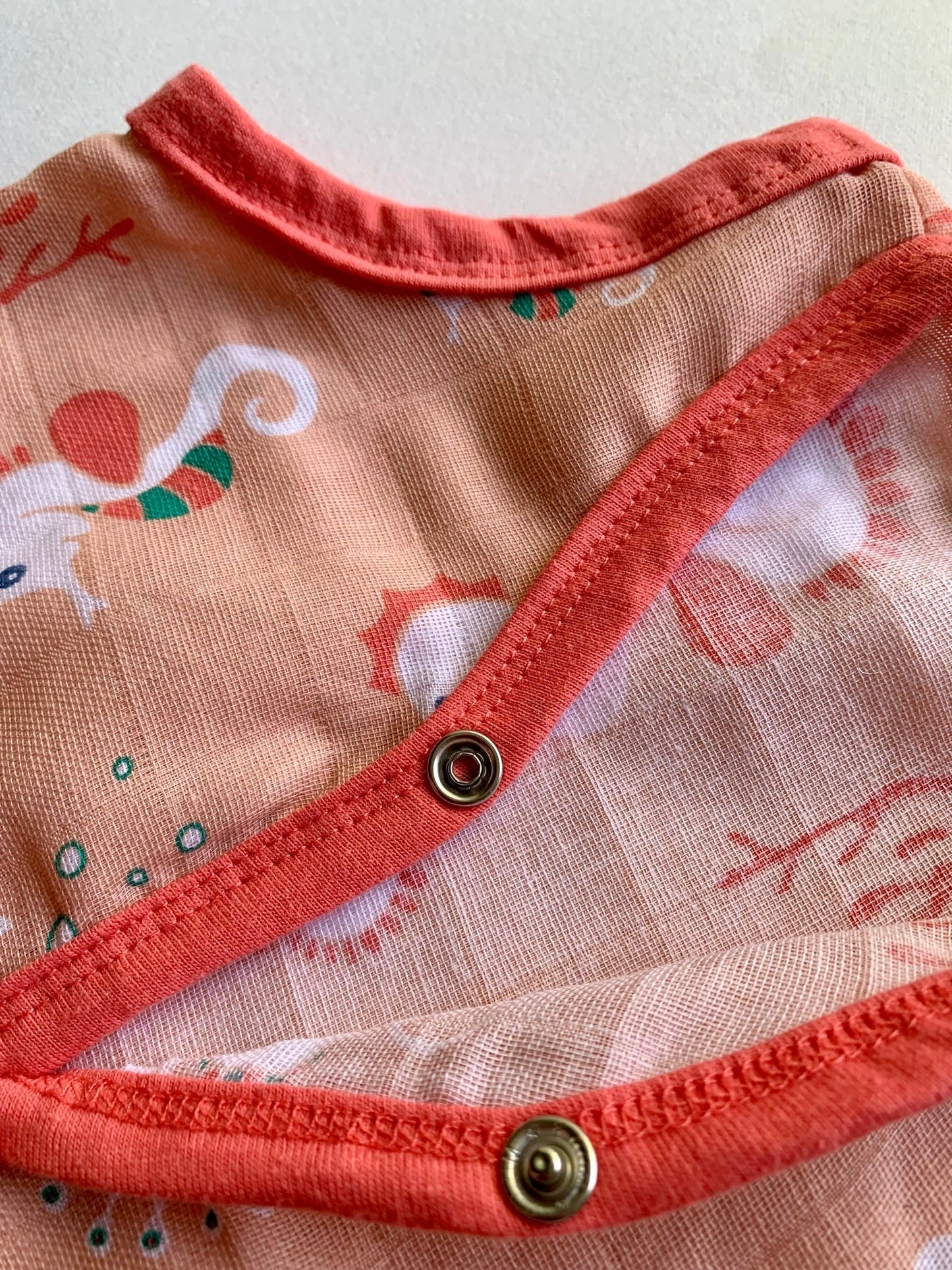 Ocean Dive organic muslin front open Jhabla top 2 pack: Octopus, Seahorse - Tinycubs - 