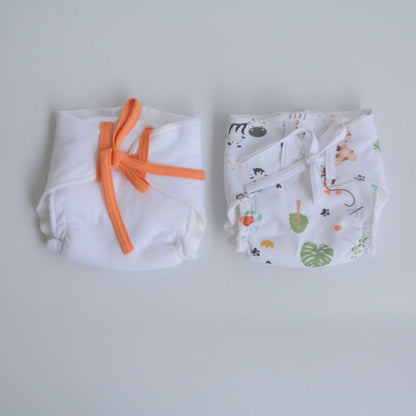 Orange Hearts - Doodle Dry Nappies (Set of 2) - Tinycubs - 