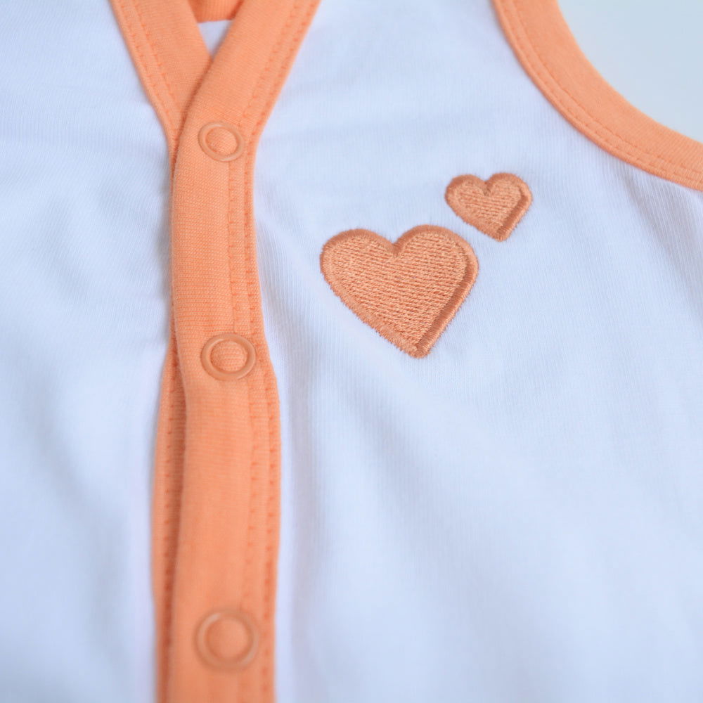 Orange Hearts - Everyday Essentials Nappy & Vest (Set of 4) - Tinycubs - 