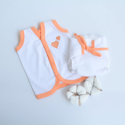 Orange Hearts Babywear Set - Tinycubs - 