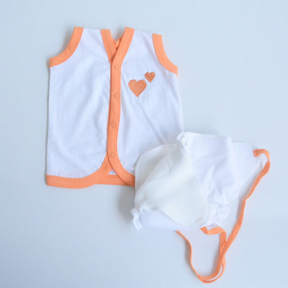 Orange Hearts Babywear Set - Tinycubs - 