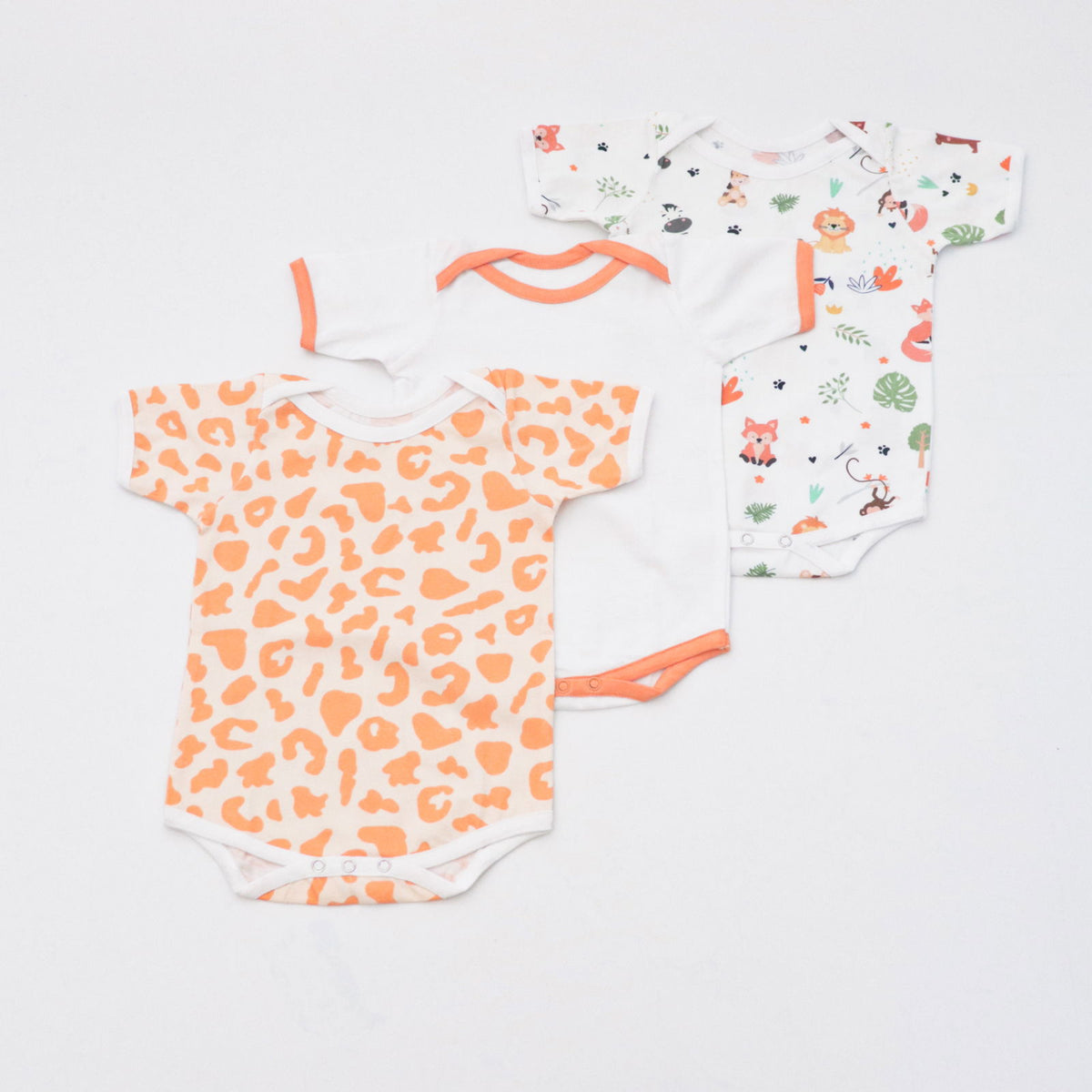 Orange Love Bodysuits - Set of 3 - Tinycubs - 
