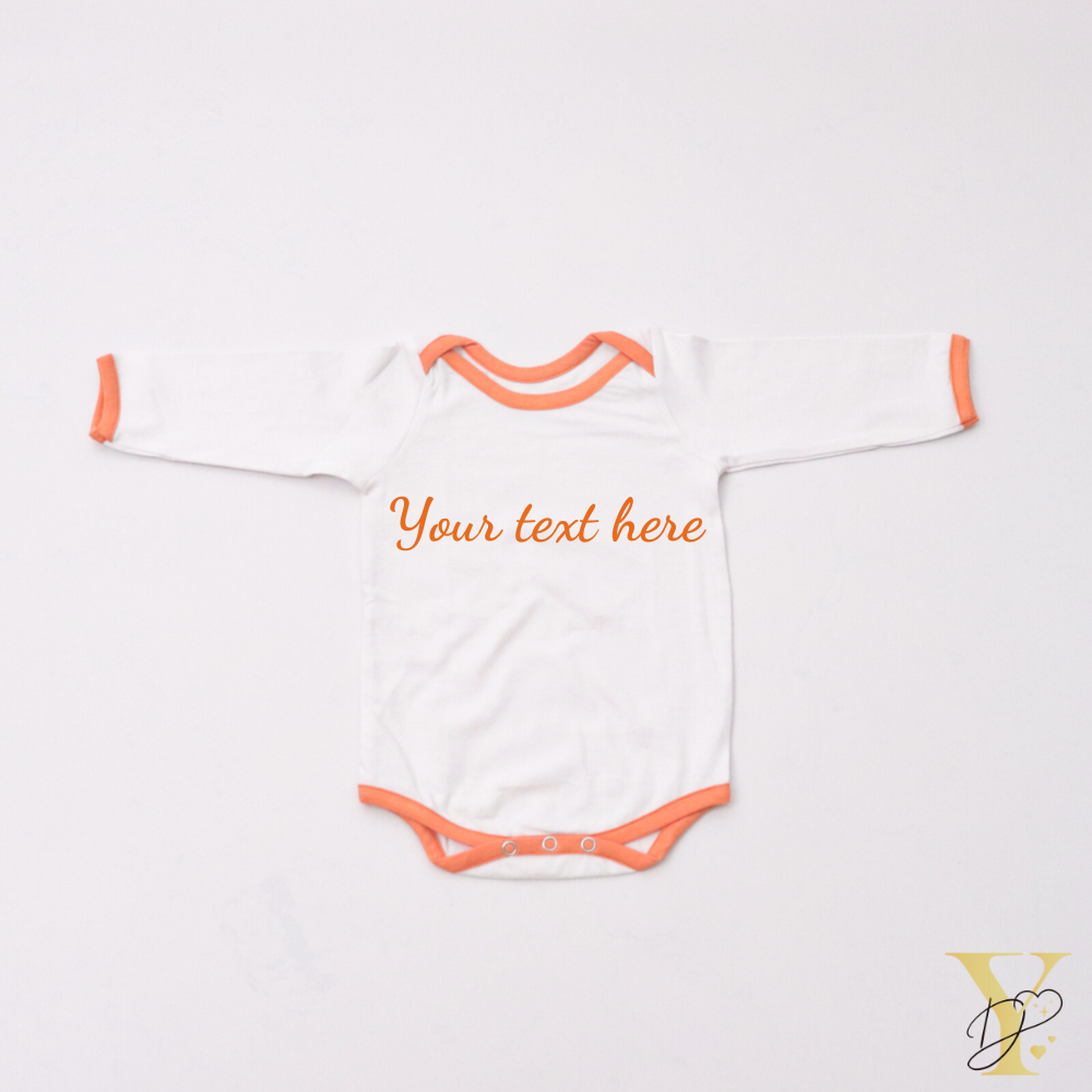 Orange Love Bodysuits (full sleeves)- Set of 2 - Tinycubs - 