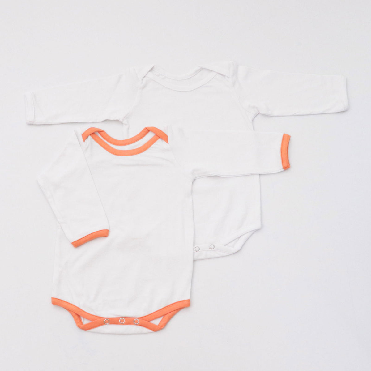 Orange Love Bodysuits (full sleeves)- Set of 2 - Tinycubs - 