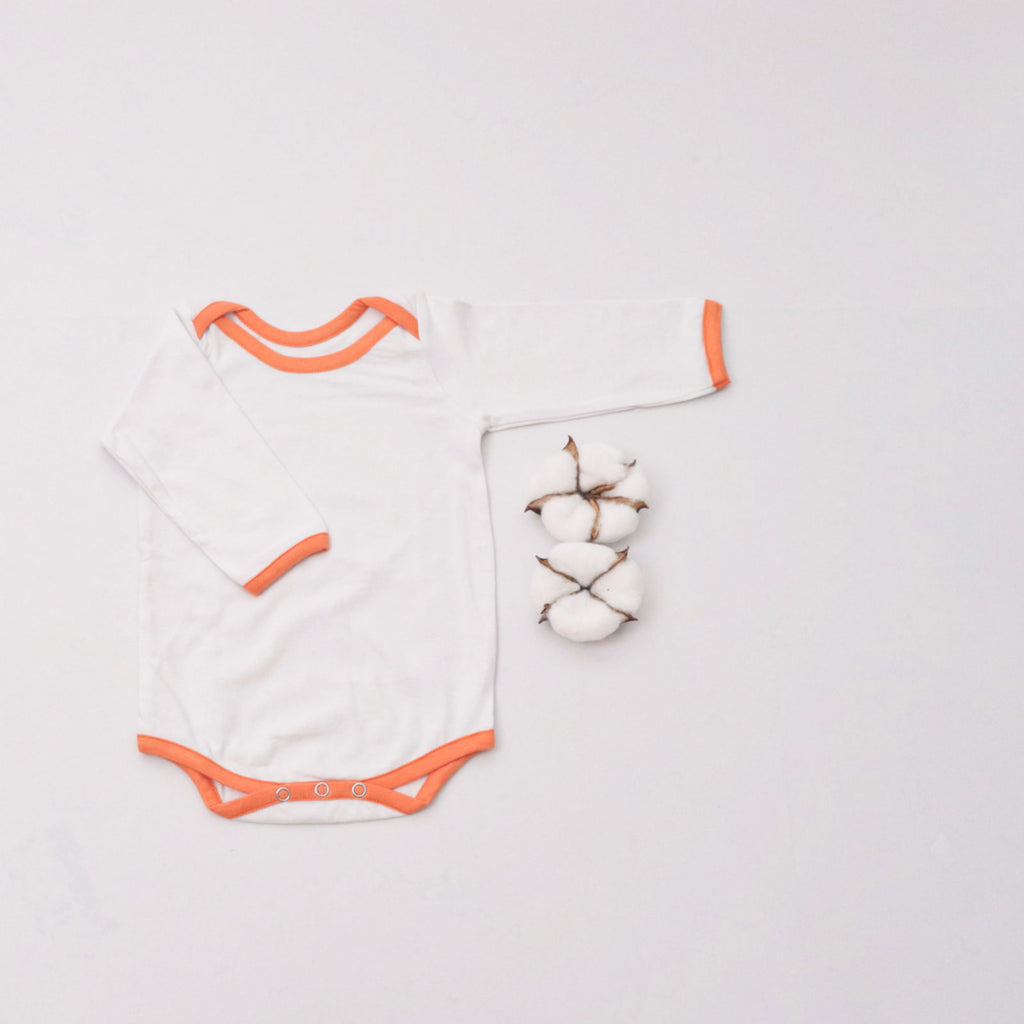 Orange Love Bodysuits (full sleeves)- Set of 2 - Tinycubs - 