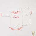 Peach Love Bodysuits (full sleeves)- Set of 2 - Tinycubs - 