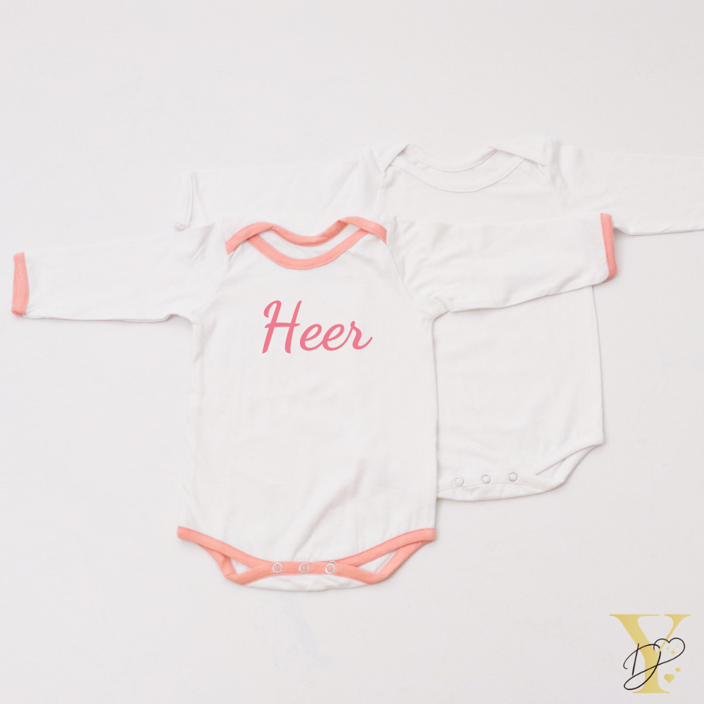 Peach Love Bodysuits (full sleeves)- Set of 2 - Tinycubs - 