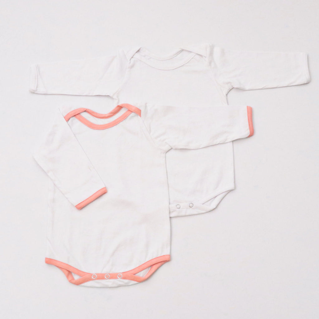 Peach Love Bodysuits (full sleeves)- Set of 2 - Tinycubs - 